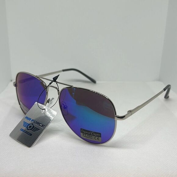 Air Force Aviator Mens Mirrored Sunglasses - Picture 1 of 3